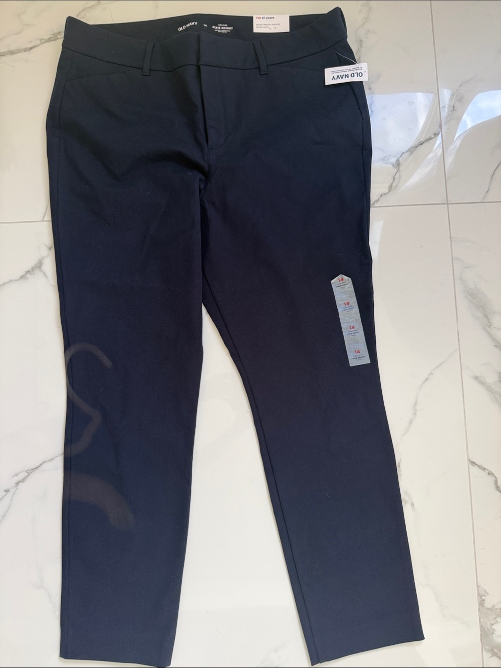 NWT High-Rise Pixie Skinny Women's Navy Dress Pants Size 14